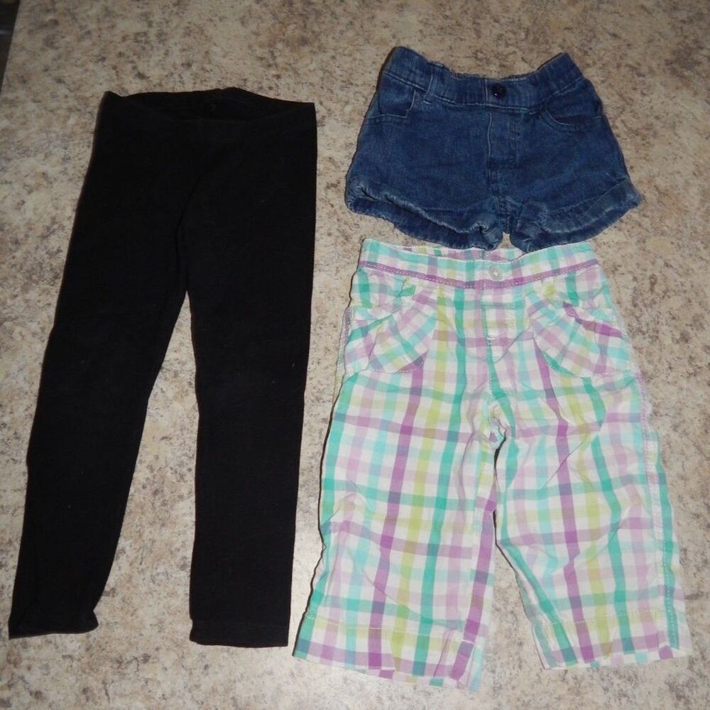 3pc toddler girls 3T leggings shorts capris bundle